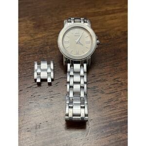 Seiko Watch Women Silver Tone White Dial 26mm Round V700-6K99- Extra Link